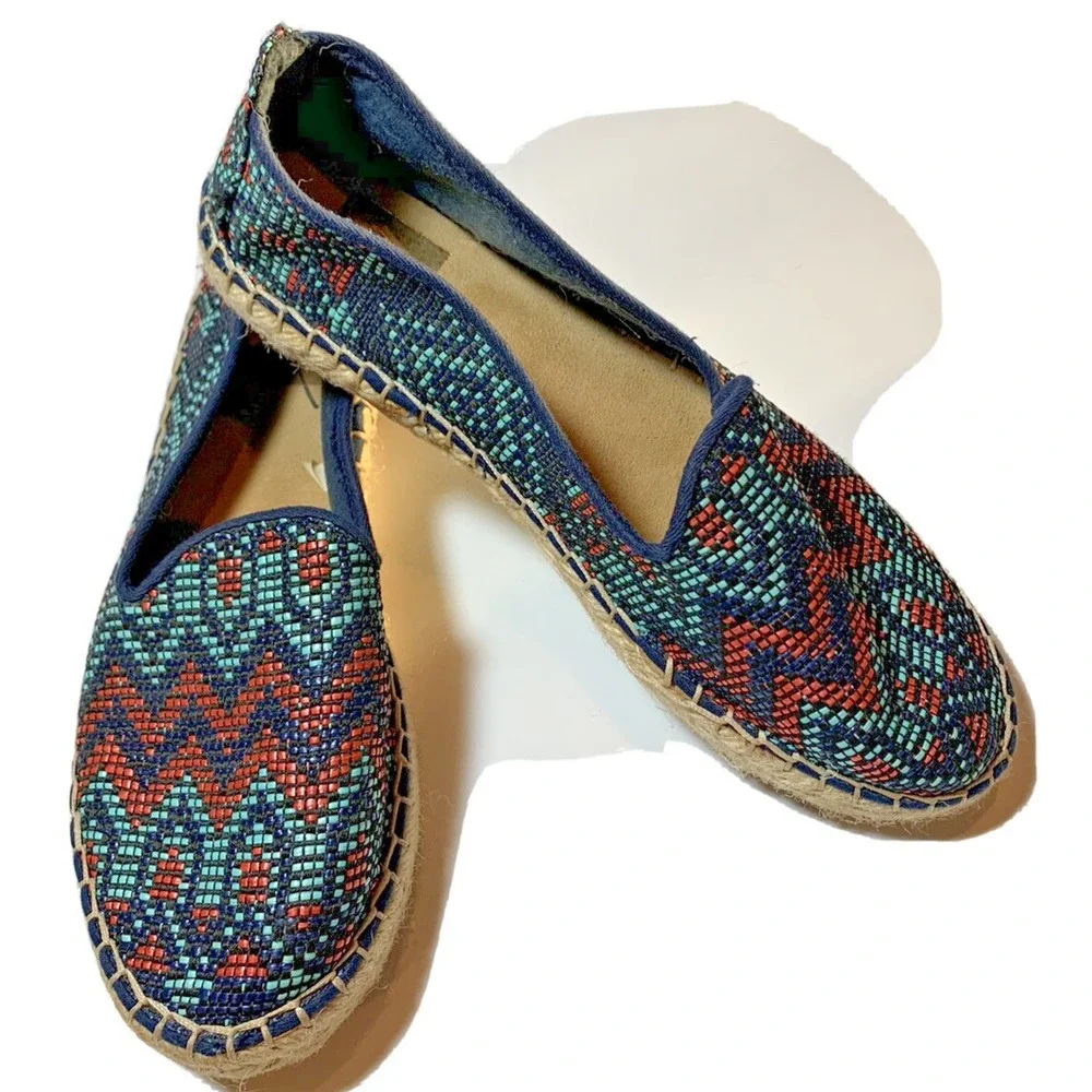 Dolce Vita Womens Blue Aztec Espadrilles Size 6.5